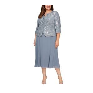 NWT Tea-Length Firework Sequin Jacket Dress Size 10